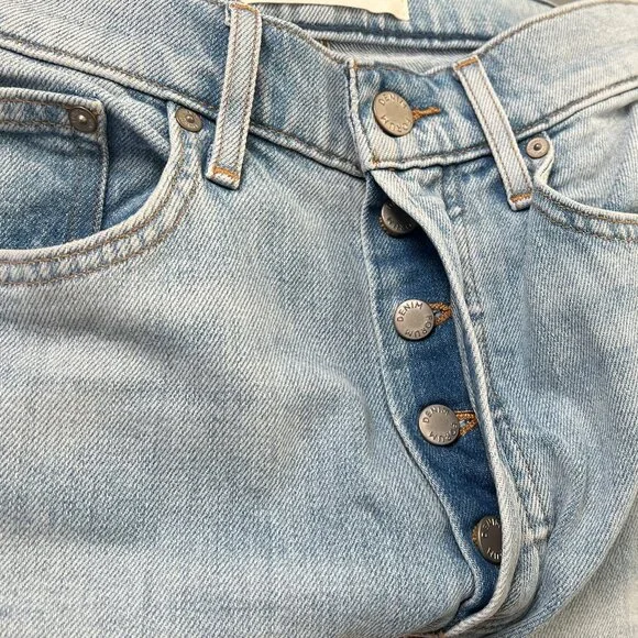 Aritzia Denim Forum The Marianne High Rise Loose Flare Long Inseam Light Wash 28 - Picture 8 of 16